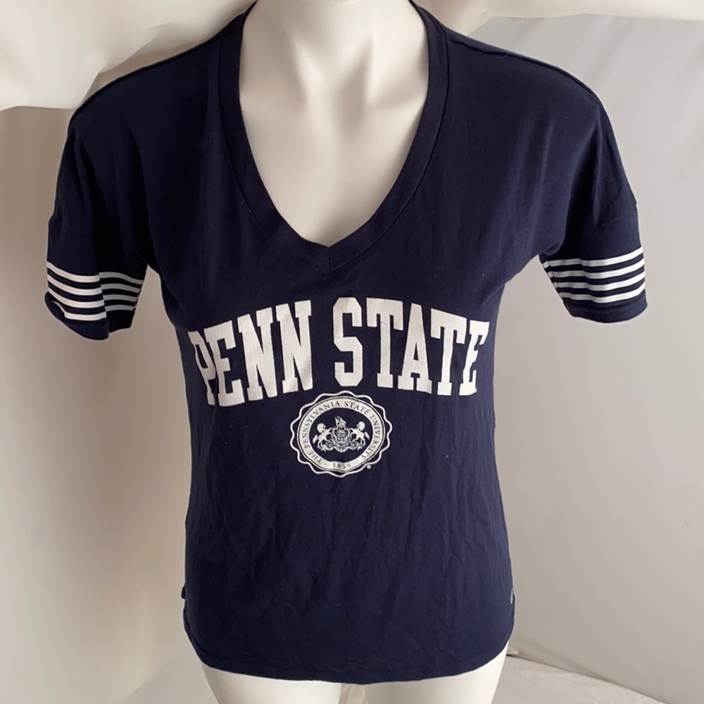 Champion Penn State University navy blue v-neck logo short sleeve t-shirt